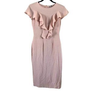NWOT ASOS Pink Ruffle V Front Dress, Women’s Size 4